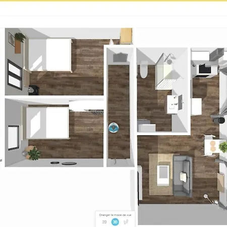 # Le 3 # Joli T3 Centre, Neuf, Calme Et Equipe * ミュルーズ